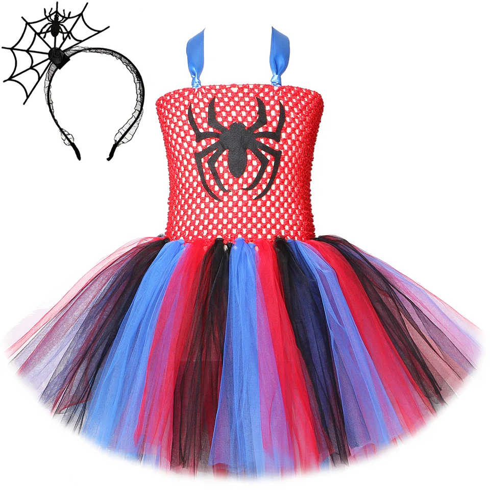 Halloween Spider Costumes for Girls Carnival Party Fancy Tutu šaty s pavučinami detské hallowmy outfit Deti strašidelné oblečenie