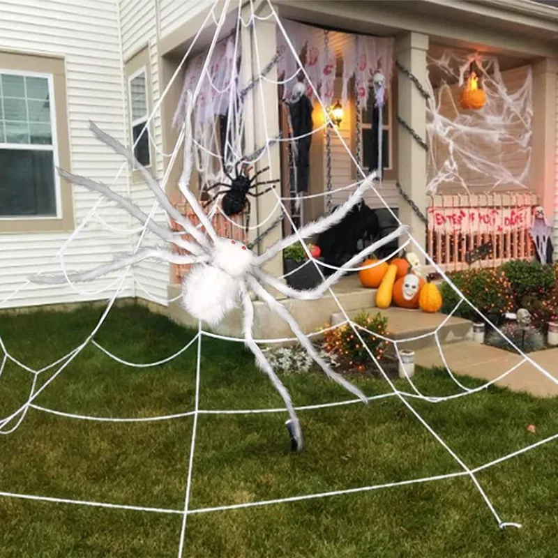 Halloween Spider Decotion Fake Outdoor Scary Party Vnútorný stropný dvor/záhradná dekorácia Horor Ghostface Scream Halloween Web