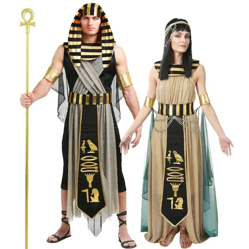 Halloween staroveký Egypt Egyptský faraón kostým pre mužov Kráľ Kleopatra Queen Cosplay karnevalová párty stredoveké párty Dre K