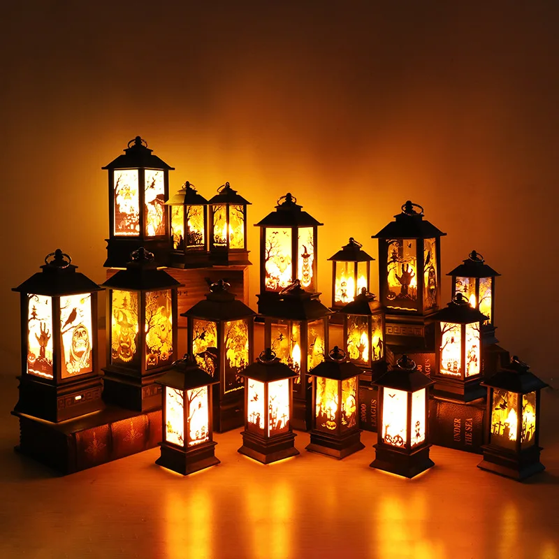 Halloween tekvica hradná dekoratívna lampa simulovaná plameň LED svetlo Small Hand Lantern na dovolenku vonkajšia barová záhrada dekorácia