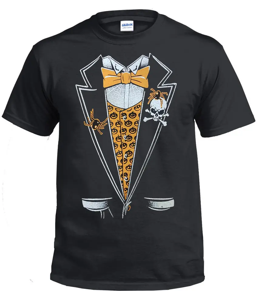 Halloween Tuxedo Spider Tshirt Fancy Dress Joke Tirt Tirt Suit s lebkou lebky