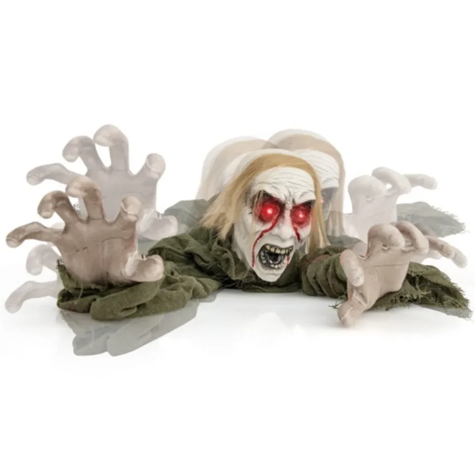 Halloween zombie dekorácie so šumivými očami a strašidelnými zvukmi