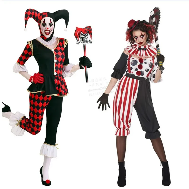 Halloween Ženy klaun cosplay kostým strašné škaredé strašné zlo zlo duchovia zločinecký vrah cirkus klaun klaun, ozdobné šaty GS10963