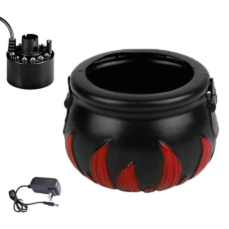 Halloweenská párty dekorácie čarodejnica s ľahkou hrnčnou hmlou plastová misa dekorácie Candy Bucket Dekorácie