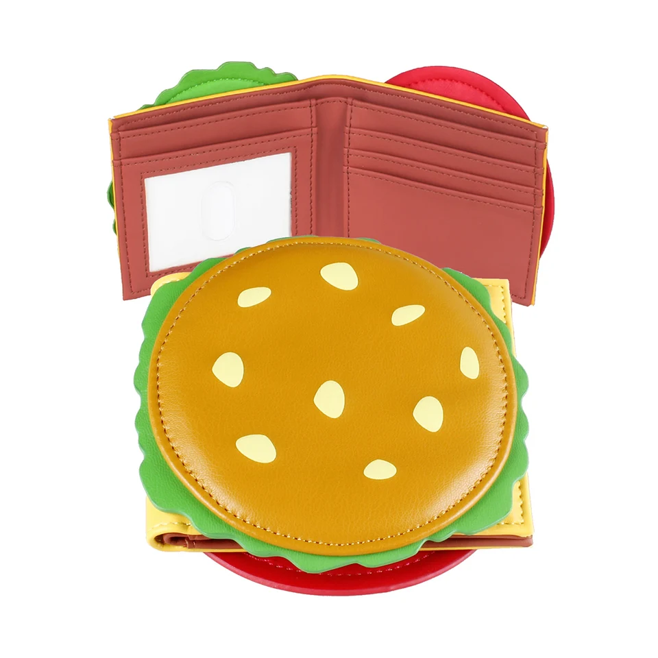 Hamburger v tvare roztomilú dámsku peňaženku, držiak ID karty dizajnérov