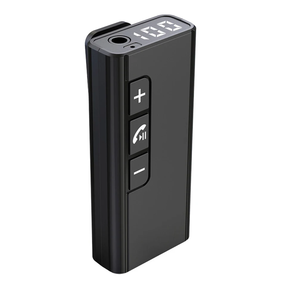 Handsfree Free Bluetooth kompatibilný adaptér bezdrôtový prijímač automobilov 3,5 mm digitálny displej AUX Audio Audio prijímač pre auto pre slúchadlá