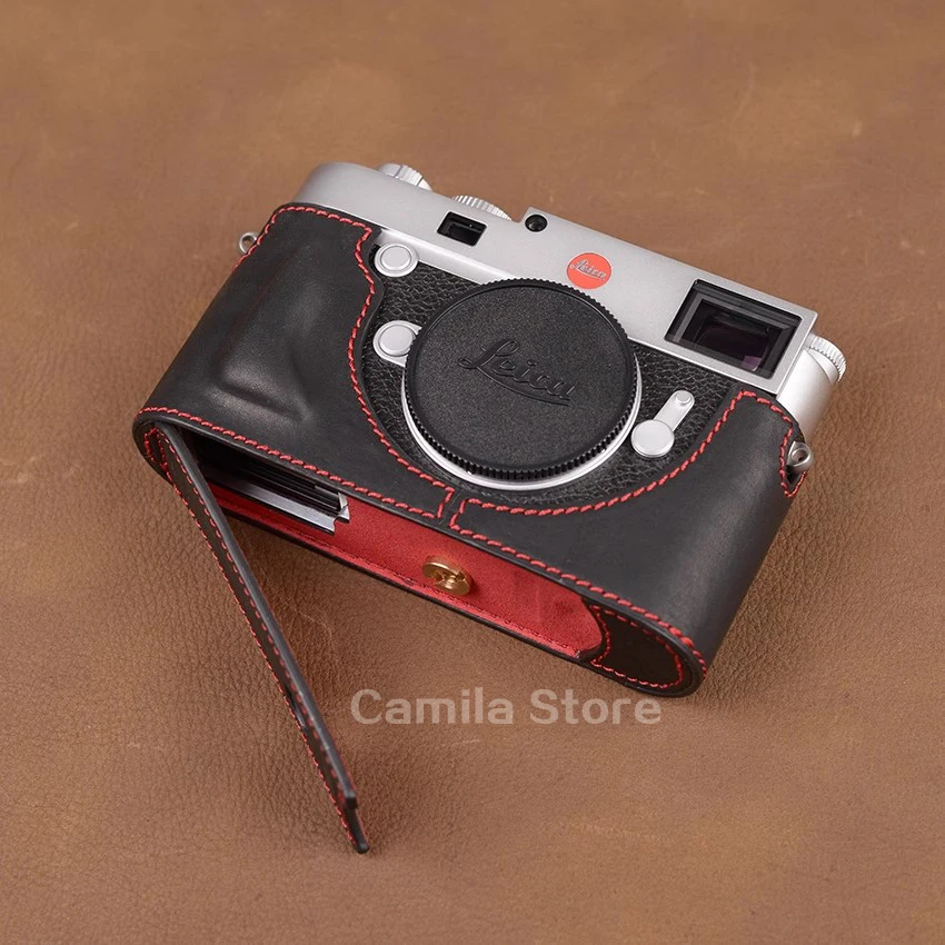 Handswork Camera Originálne kožené kožené krabičky vrecka na krabicu pre leica m10 m10m m10r m11 rukoväť kovová podkladová podkladová základňa