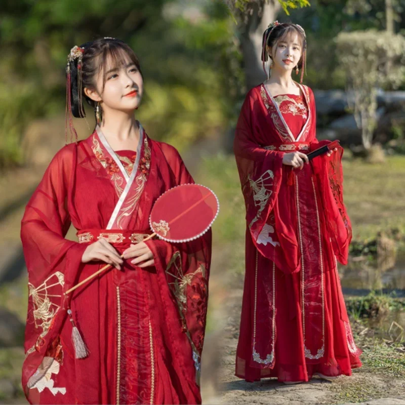 Hanfu ženy čínske tradičné cosplay halloween rozprávkové kostýmy Photo scény tanečné šaty červené šaty hanfu plus veľkosť l