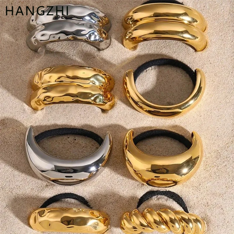 Hangzhi trend kov kov Hrubý u v tvare u elastické vlasové lano Chunky klipová klipka Vysoko kvalitná vlasová čiapka Ženy Vlasové šperky