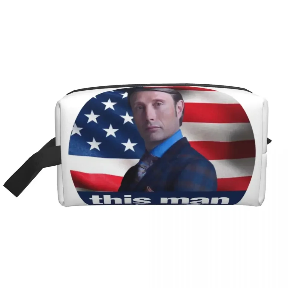 Hannibal Horror Movie Makeup Bag Women Travel kozmetický organizátor roztomilé skladovacie toaletné tašky