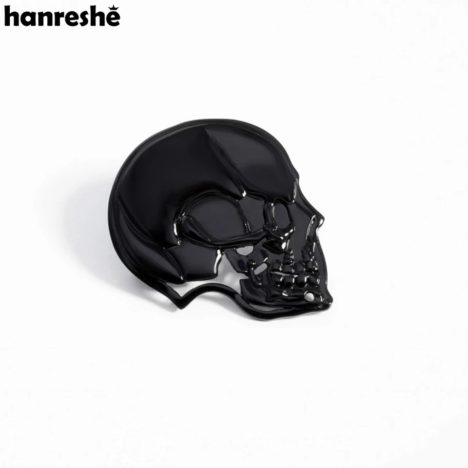Hanreshe Medical Black Skull Bone Broch Broš