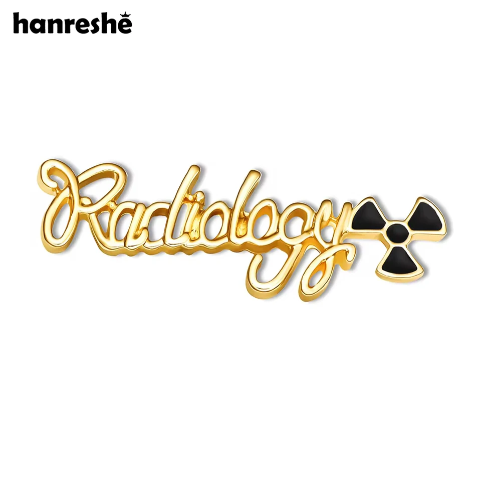 Hanreshe Radiology Charm Pin Pin Medical Rádiológ klošné dekorácie Slovo odznak Brošň