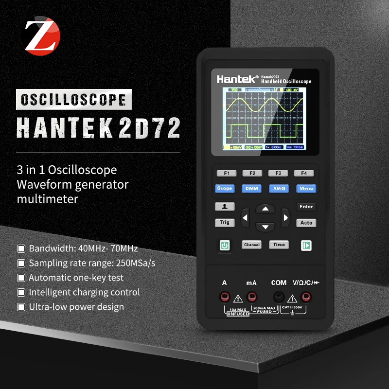 Hantek 2D72 2C72 2C42 ručný osciloskop digitálny multimeterový tester USB Generátor vlny Generátora 3in1 prenosný osciloskop