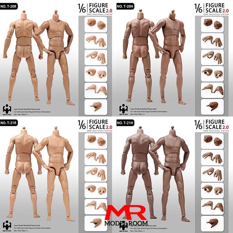 HaoyuToys T-20 T-21 1/6 Mužský basketbalový hráč KOJOBORSKÉ BODY 12 '' Super flexibilný čierny normálny pohybový pohyb pre hnuteľnú akciu