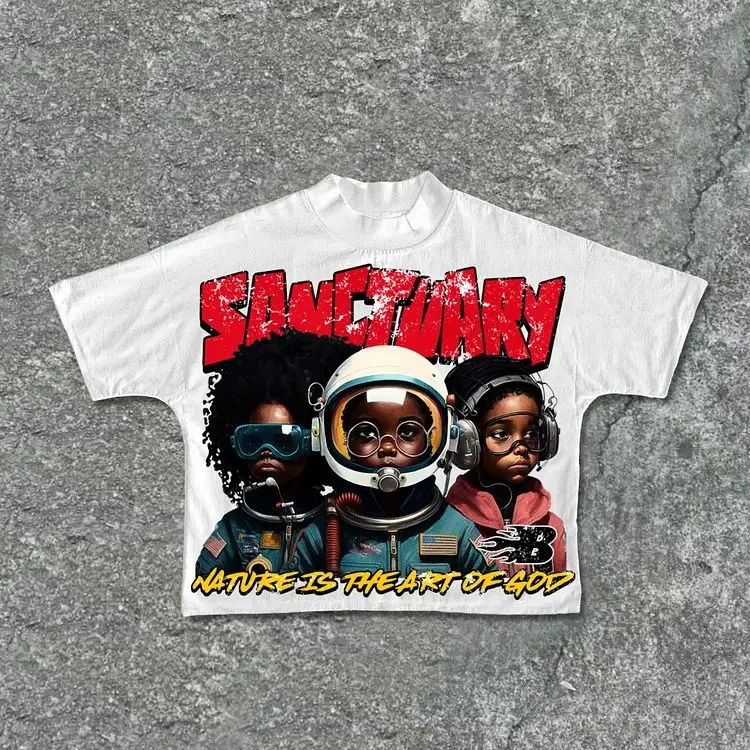Harajuku astronaut grafické tričká s nadmerne veľkým Y2K Tops 100 Cotton Goth T tričko Pro Choice Mikina mužov oblečenie