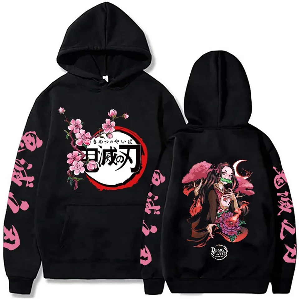 Harajuku Demon Slayer plus veľkosť mikiny Kamado Nezuko Grafická tlač Dám