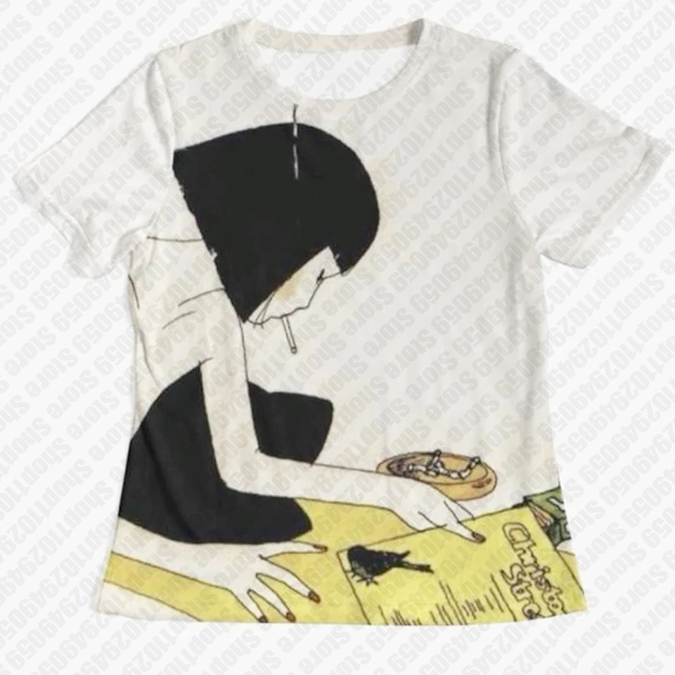 Harajuku estetické gotické grafické tričká Vintage plodiny vrcholy dám