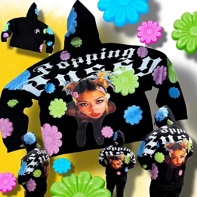 Harajuku grunge retro estetické kawaii oblečenie hip hopová mikina goth mikina casy y2k gotická módna tlač topy