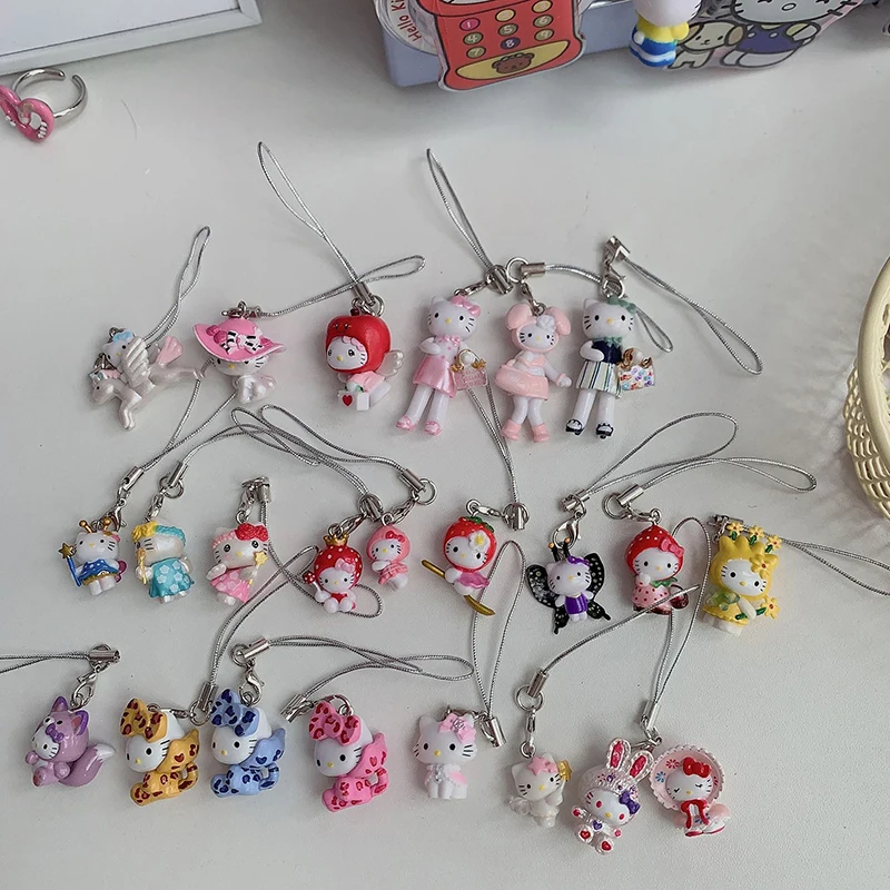 Harajuku kawaii dievča ružová kabelka Hello Kitty Bag prívesok kúzlo