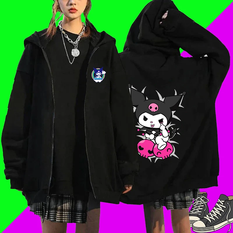 Harajuku Pullover Series Stitch Príležitostná mikina, čierna ružová šedá kabát zipsová mikina zipsová mikina dievčenský kabát pre dospelý kabát pre dospelých