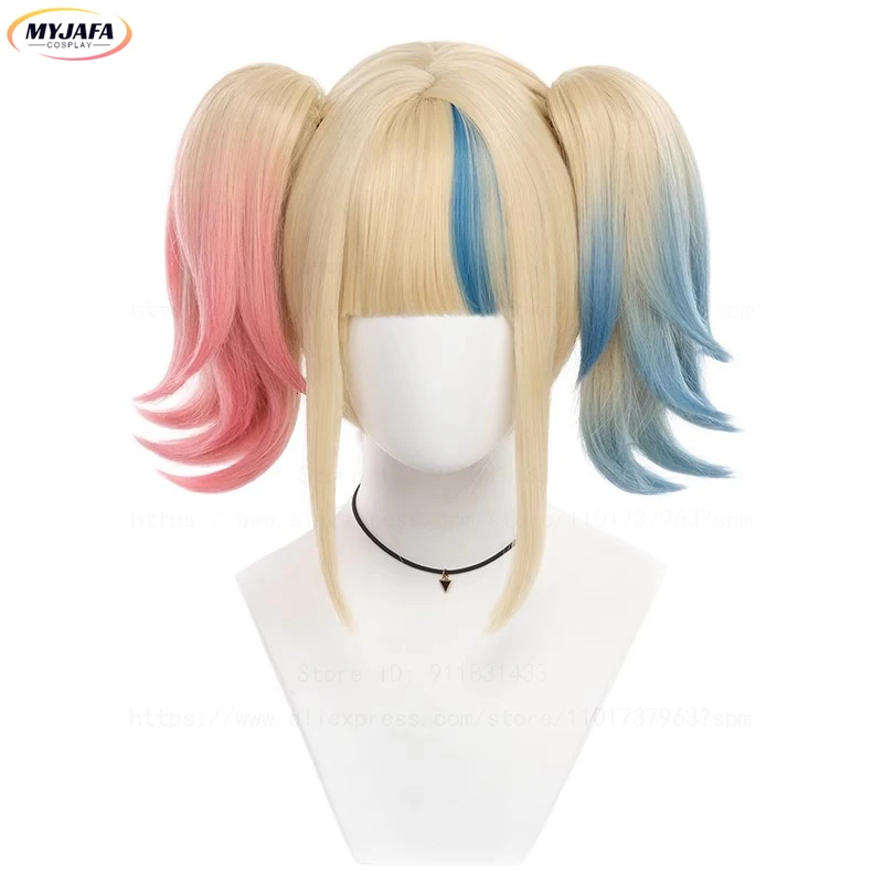 Harley Cosplay parochňa super darebák Doujin Halloween Pink farbenie Gradient cop