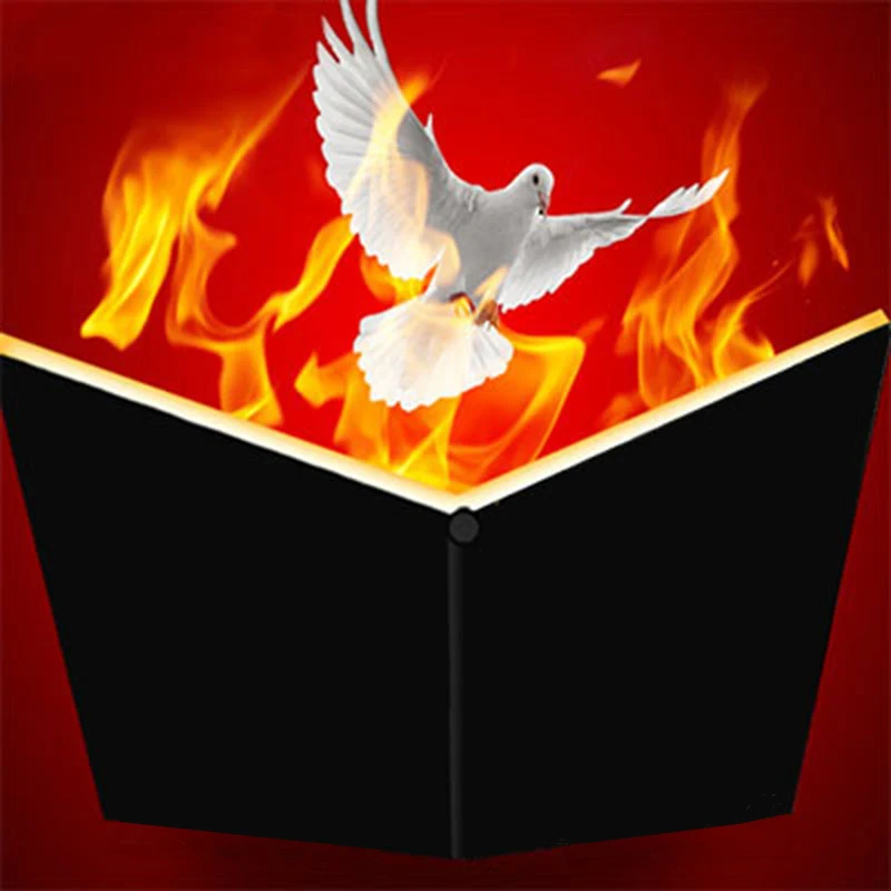 Hasičská kniha, ktorá sa objavuje Dove Magic Trits Fun Stage Magia Objects, ktoré sa objavujú z Flame Magie Book Illusions Gimmick Props Magicians