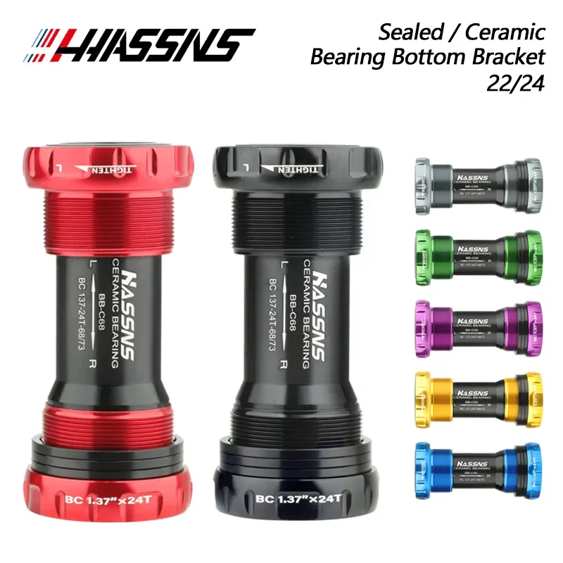 Hassns Bicycle Ceramics Bracket Hollowtech Crank Integrovaný MTB Crankset BB ložisko pre Shimano Sram Absolútne