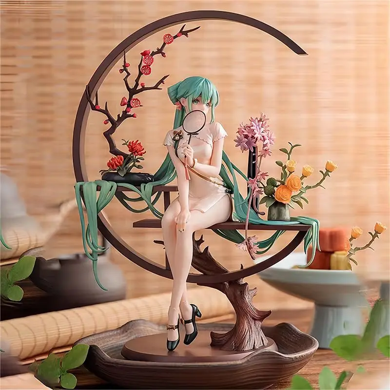 Hatsune miku cheongsam anime figúrka kvadratického prvku kvadratický prvok shaohua cheongsam skoro na jar sedenie pozícia PVC Model Model Model Model