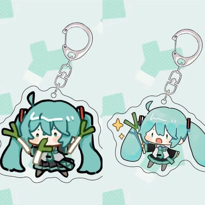 Hatsune Miku Periférny nový štýl Zábavný a kreatívny roztomilý anime Picture Decorácie prívesok Malý prenosný akrylový kľúče
