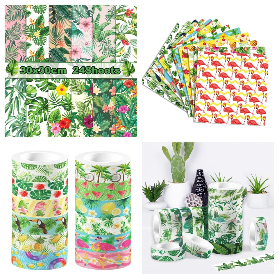 Havajské ovocie príručka pozadie oslnivej série DIY Scrapbook Card Washi Tape Material Papier ručne vyrobený remeselnícky textúra kancelárske potreby