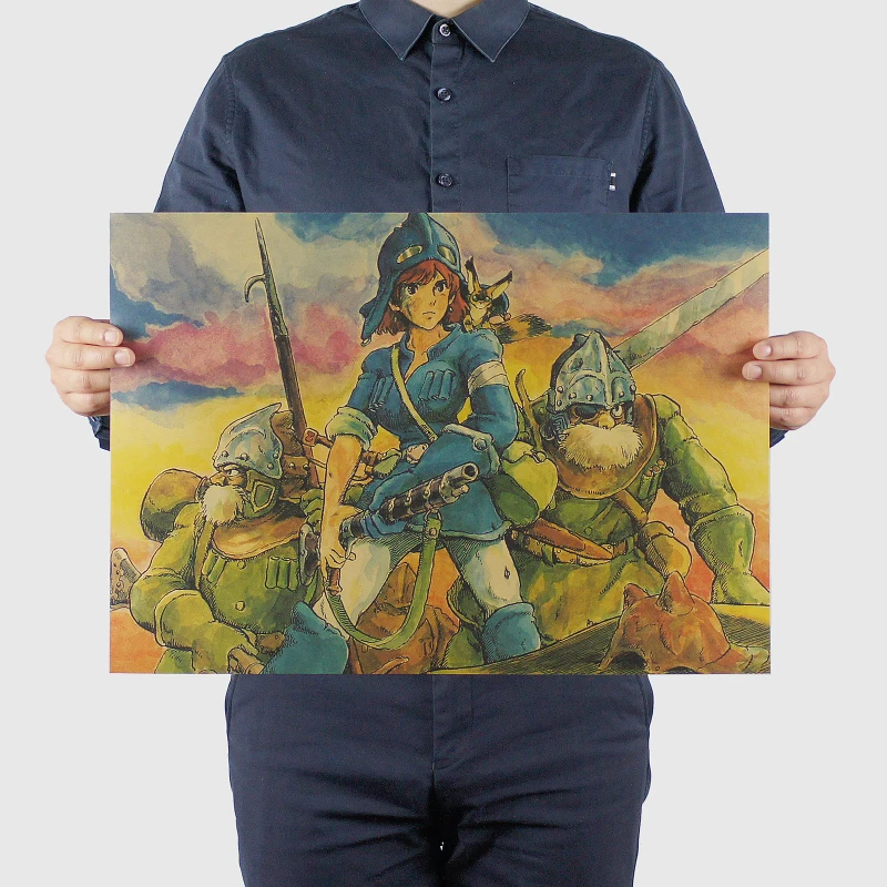 Hayao Miyazaki klasický anime plagát nausicaa retro dekora