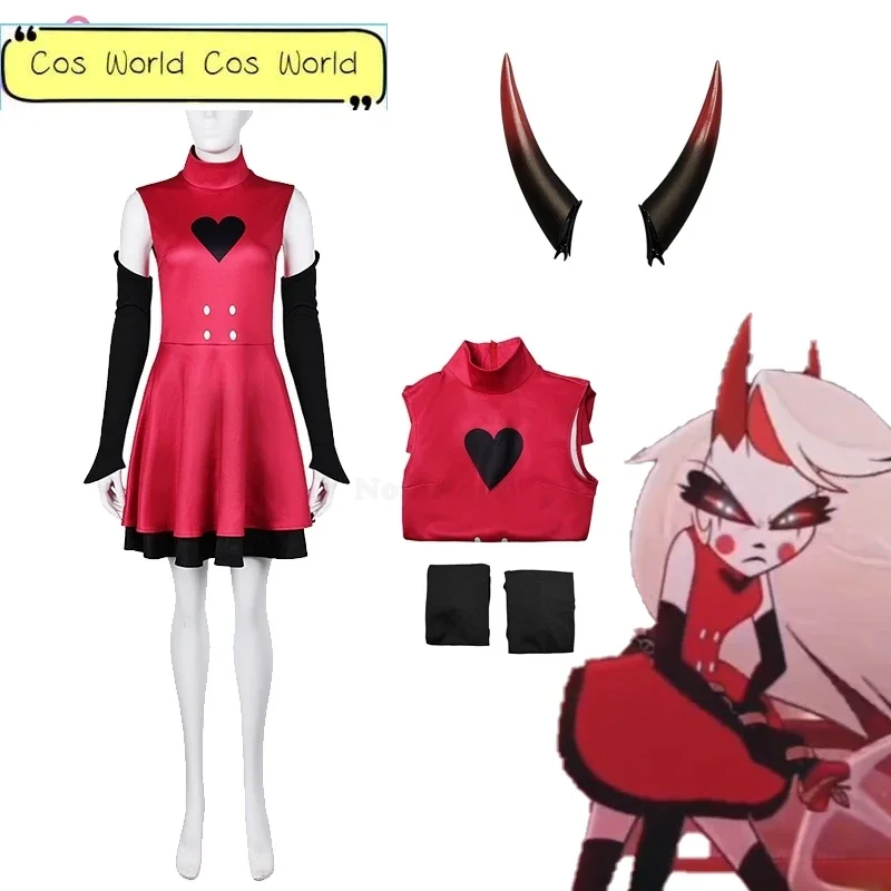 Hazbin Charlie Morningstar Hotel Cosplay kostýmy šaty parochňou šialený boj anime halloween strany princezná Charlie Cosplay oblečenie