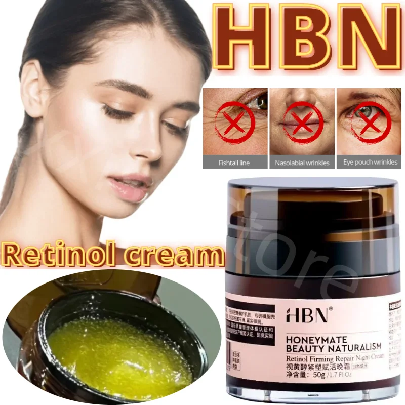 HBN Retinol Night Cream Double Cream A Alkohol s krémom Ráno C Night Opravy zvlhčujúce výťahy a firmy pokožka 50 g