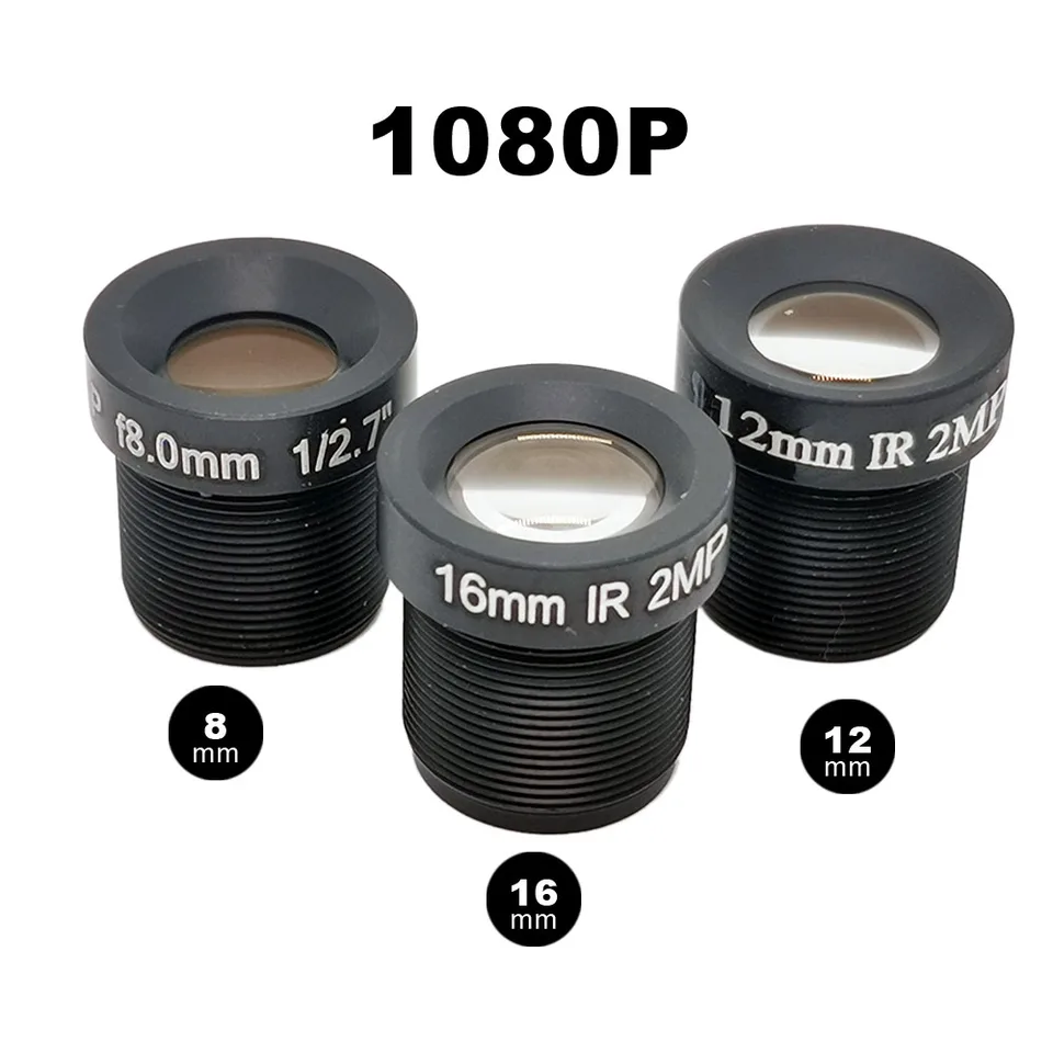 HD 1080p CCTV šošovky 8/12/16 mm Telefocal Lens M12 MONT 2MP Aperture F2.0 1/3 