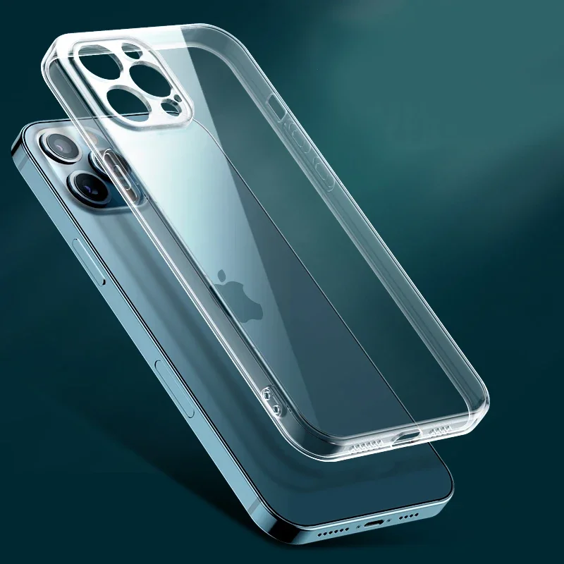 HD Clear Telefón puzdro pre iPhone 16 15 14 13 12 12 11 Pro Max xs xr 8 7 Plus SE2 Silikónový silikónový softvérový kryt Camera Ochrana