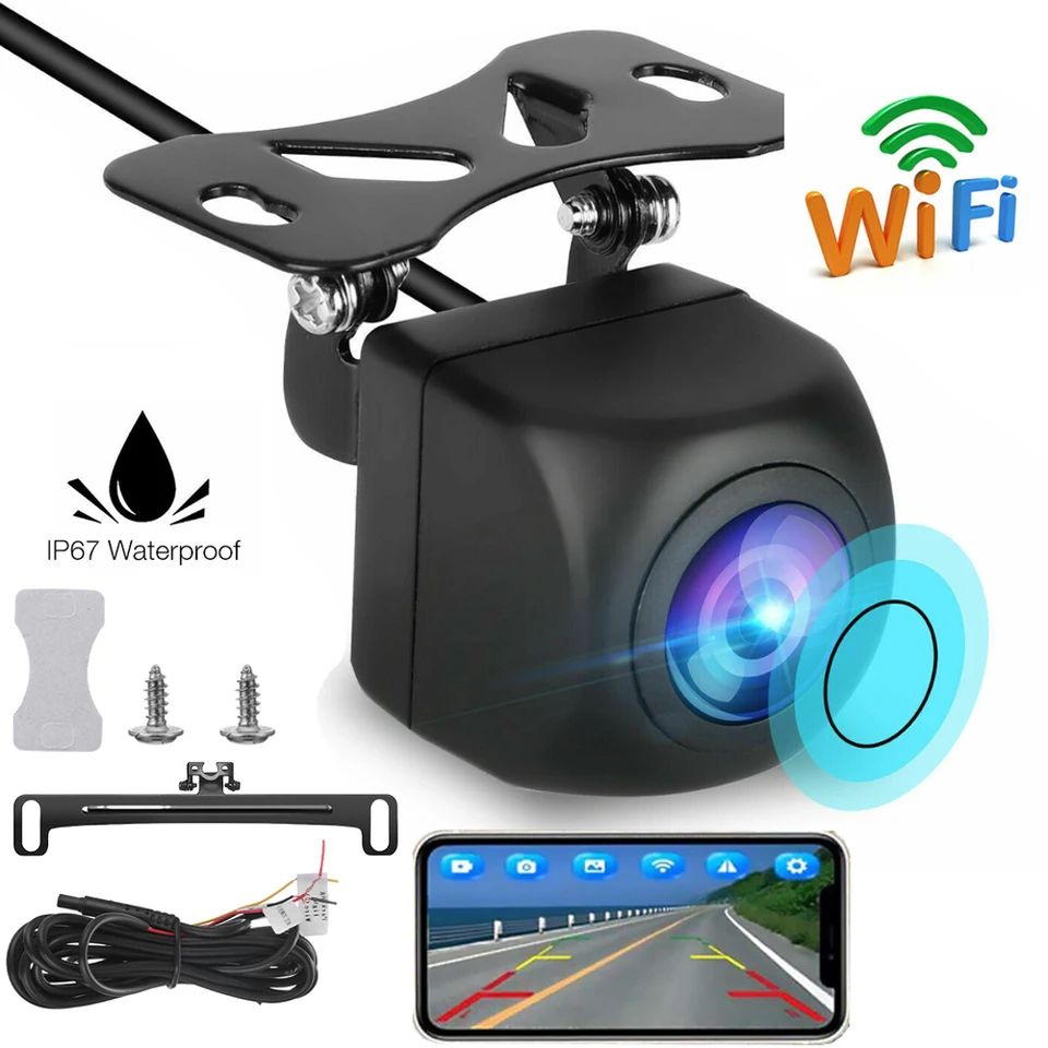 HD Reverzná CAM 175 stupňov bezdrôtového WiFi CARUP COMERUP NIGHT VISION COMERAVER s držiakom poznávacej značky pre Android iOS