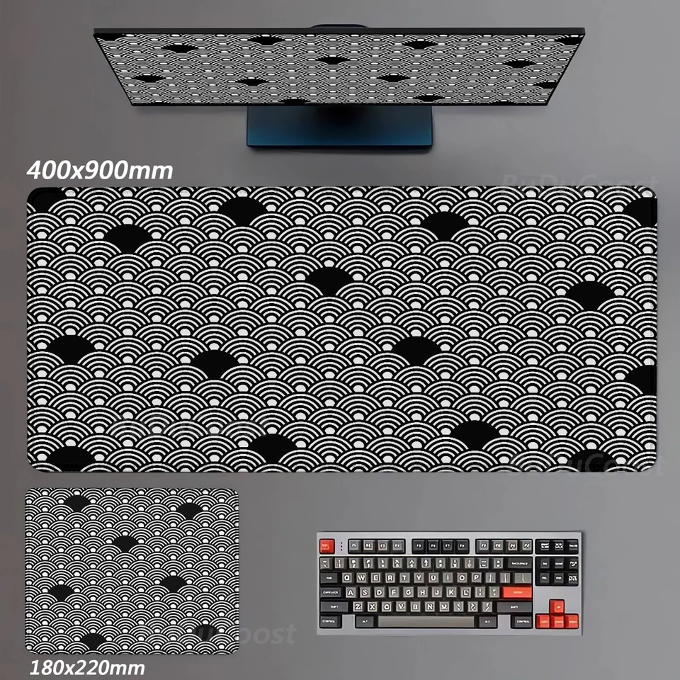 HD Tlač veľké herné rozširovanie hier Klávesnica Pad XXL Cloud Sektor Gumber Mouse Pad Čierny nekĺzavý stol