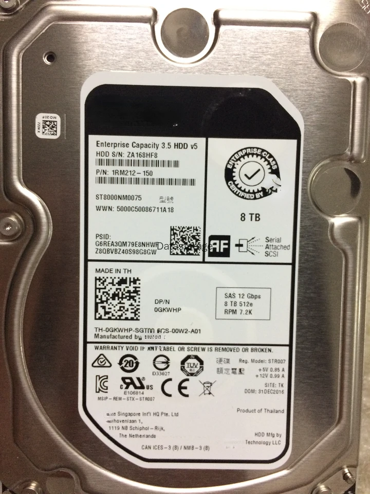 HDD pre Dell R430 R440 R530 R540 Server HDD 8T 7,2K 3,5 SAS 12G