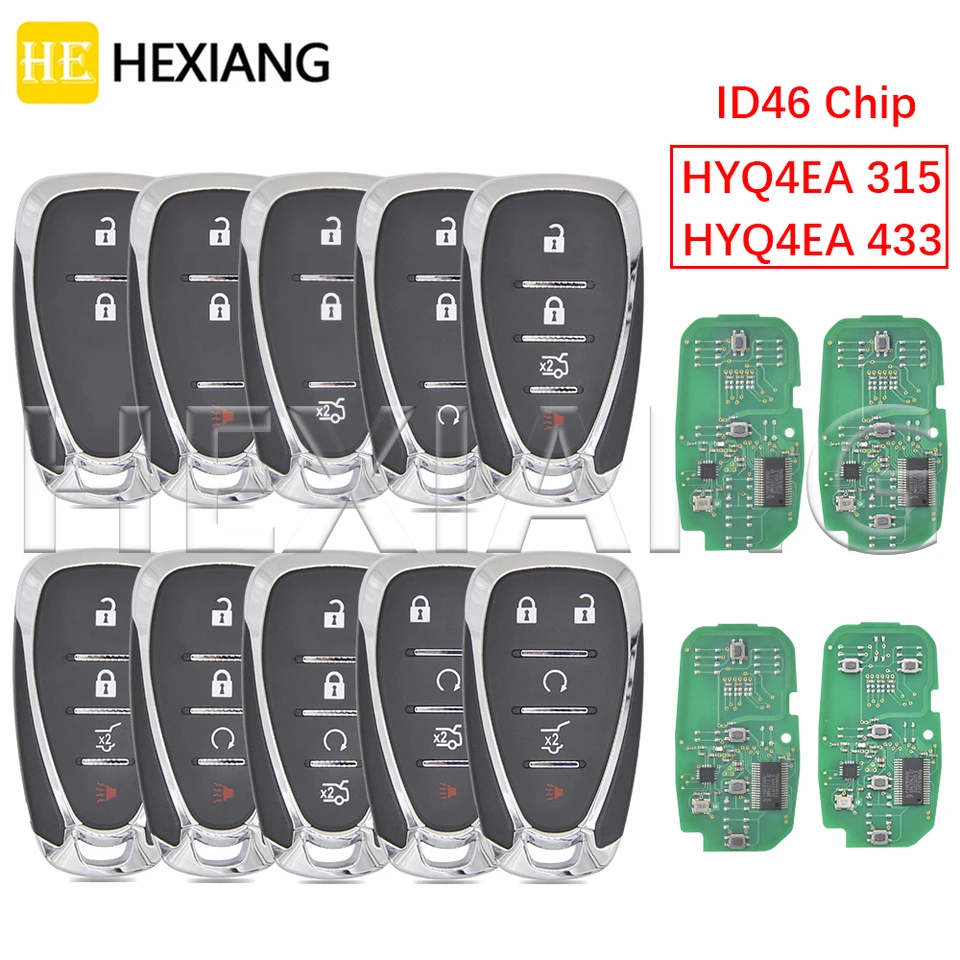 HE 315/433MHz ID46 Diaľkový kľúč Chip CAR pre Chevrolet HYQ4AA HYQ4EA Malibu Cruze Spark Camaro Equinox Volt Blazer Traverse Sonic Sonic