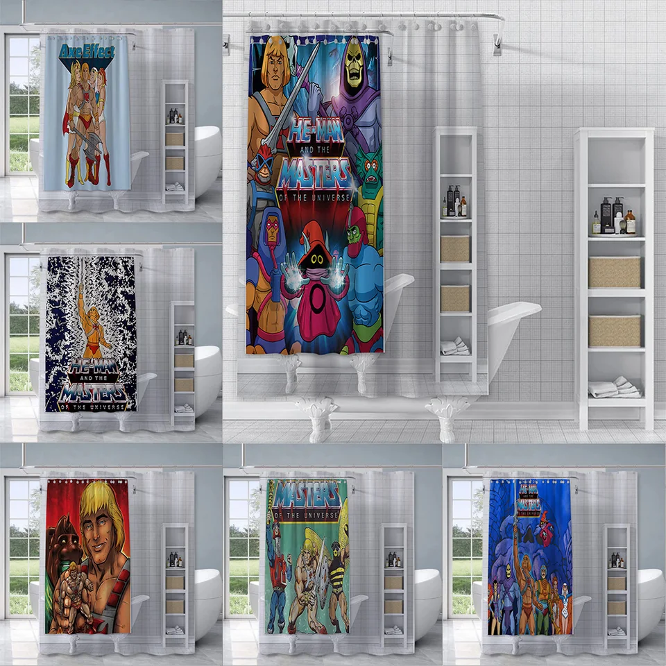 He-Man a Masters of the Universe sprchová opona nepremokavá polyester maliarska závesná záves domáci kúpeľňa dekorácie záves