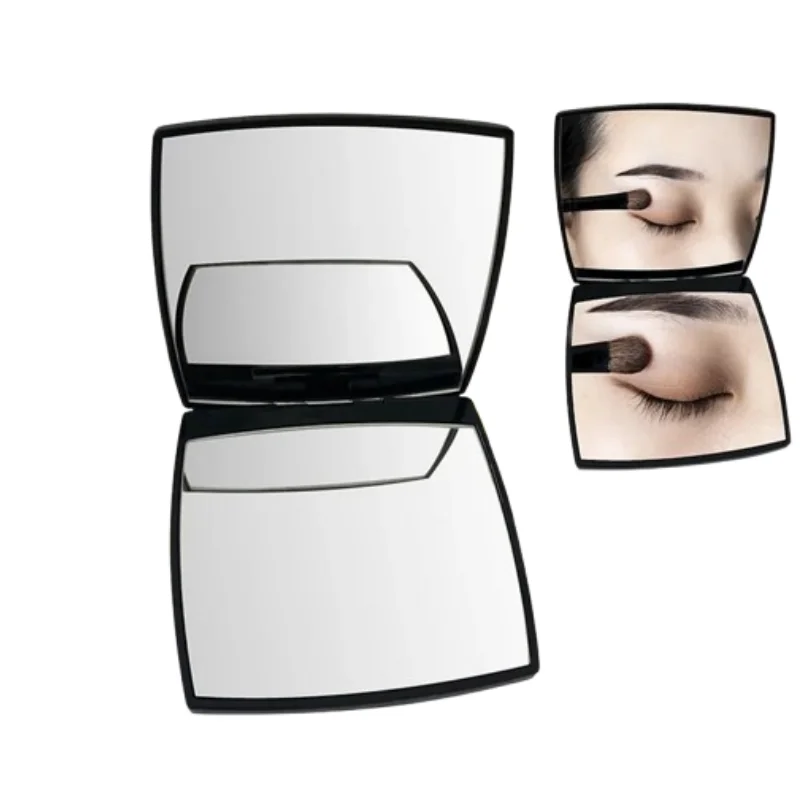 Heallor Black Mini make -up zrkadlové skladacie zrkadlo obojstranné kozmetické kozmetické prenosné prenosné cestovné námestie Compaktné vreckové dievčatá Vanit