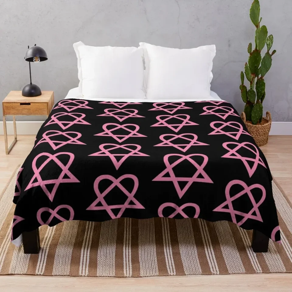 Heartgram - ružový hádzanie dekoratívneho hodu piknikové prikrývky