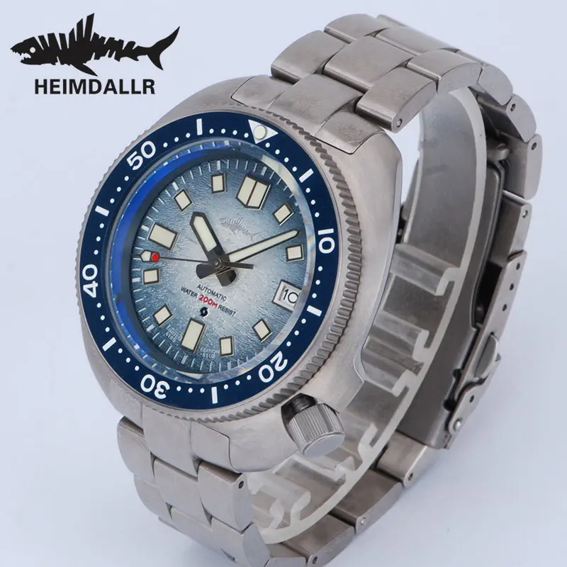 Heimdallr korytnačka pánske hodinky Sapphire NH35 Automatický hodinový titánový remienok Luminous 200 m vodotesné mechanické náramkové hodinky