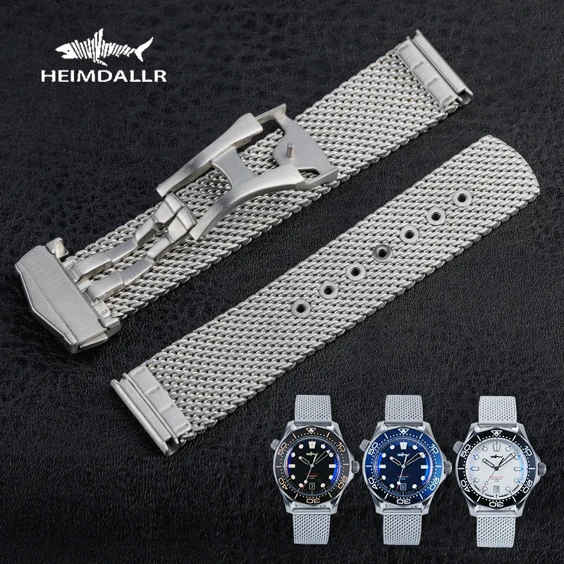 Heimdallr mesh hodinky remienok pre NTTD pre Omega Seamaster Titanium Sea Ghost 20 mm z nehrdzavejúcej ocele Pánske náramky séria sérií