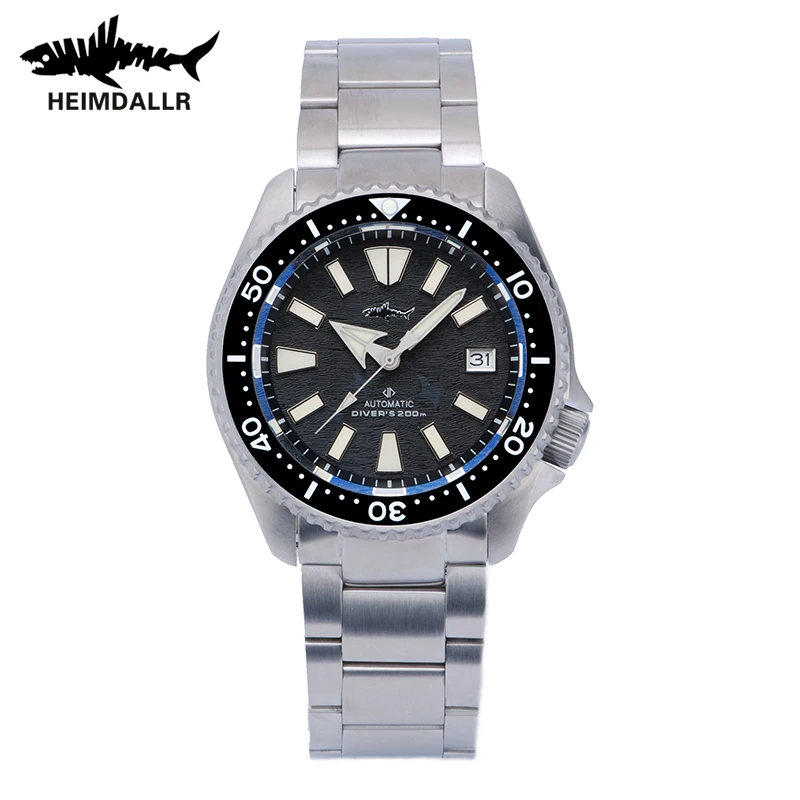 Heimdallr SKX007 potápačské náramkové hodinky 200 m zafírové Crystal C3 Luminous Watch Titanium NH35 Automatické mechanické mužské hodinky