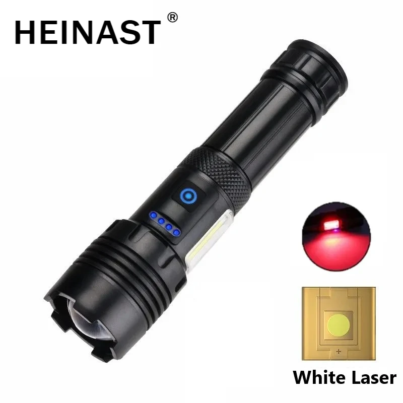 Heinast LED baterka 10000 High Lumens USB Nabíjateľná taktická ľahká vodotesná Zoom 7 Mode Camping Neruitionals Svietidlo