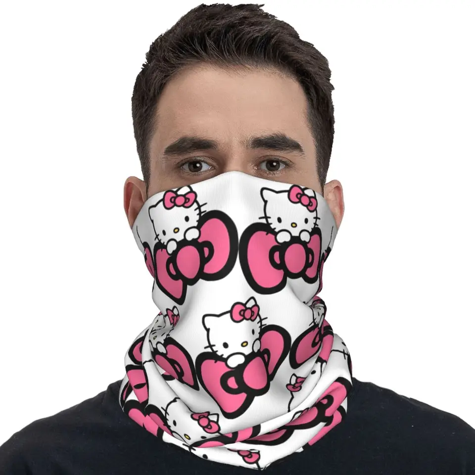 Hello Kitty Bow Balaclava Hunting Fishing Tactical Mask pár módne punk UV ochrana bicykla Maska Mask Warm Scarf Bandana