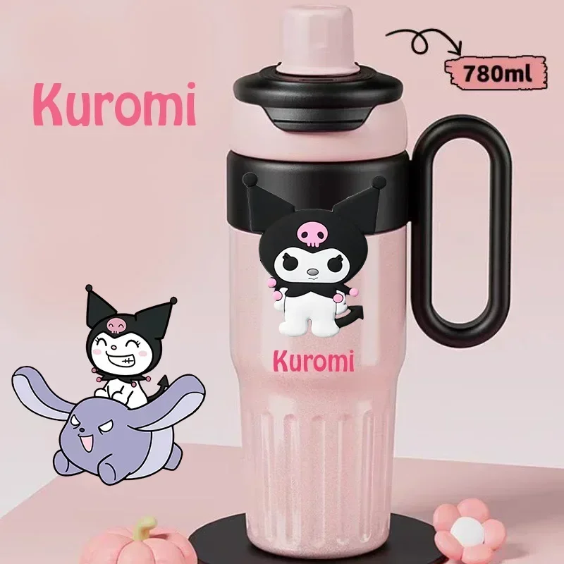 Hello Kitty Cinnamoroll Anime Kuromi Miniso Drink Drint Fope Cup Cute Kawaii z nehrdzavejúcej ocele Slaw Storage Fľaša darček pre deti