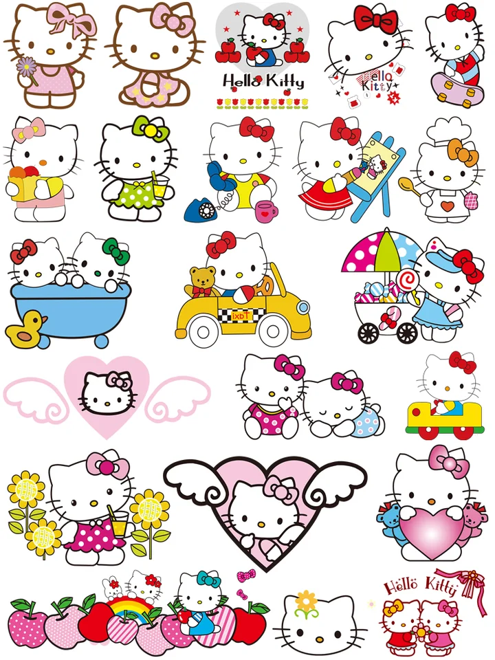 Hello Kitty Iron na záplatách pre oblečenie Thermo-Stickers for Children Šija dekorácie prenos tepla Vinyl