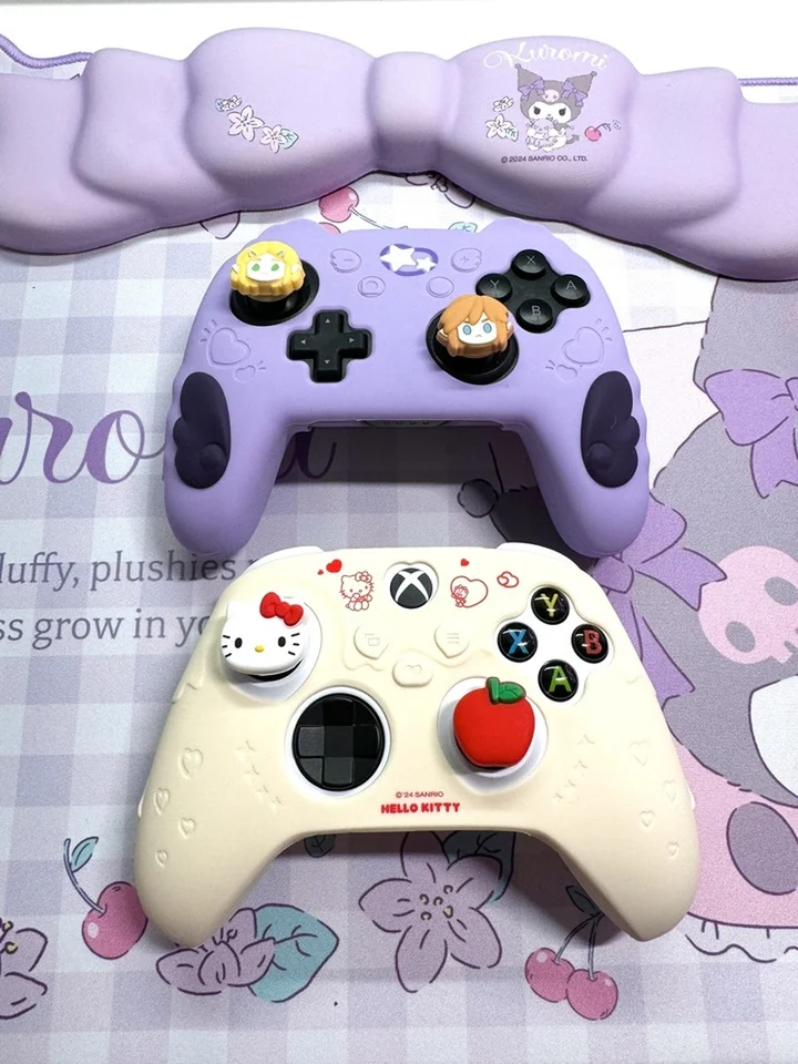 Hello Kitty Kuromi Cartoon Cutoen Cute Gamepad Ochranné puzdro Geekshare Sanrio Xbox Soft Shell Anti Slip Poter odolné silikónové súpravy